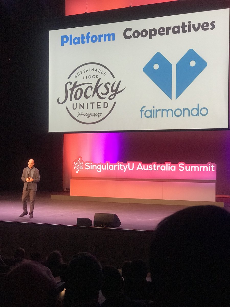 MikeyLeung's tweet photo. Loving the talk by Nathaniel Calhoun particularly platform cooperatives @CodeInnovation #SuAU18 https://t.co/0s9JoV7e02