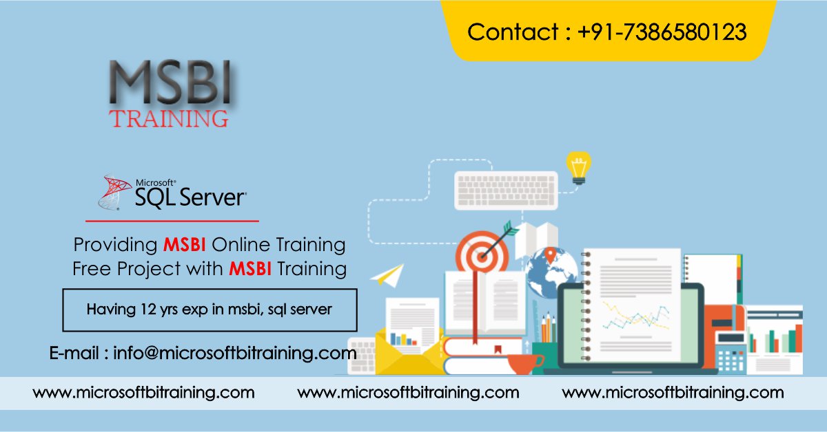 microsoftbitra1's tweet image. goo.gl/cXWEif #MicroSoftBiTraining offers the online courses #SSISTraining, #SSASTraining, #SSRSTraining, #T_SQL Training, #DWH_BIConcepts, Real-time scenarios for more details contact us for more details contact us.
Phone:+91-9949175443
