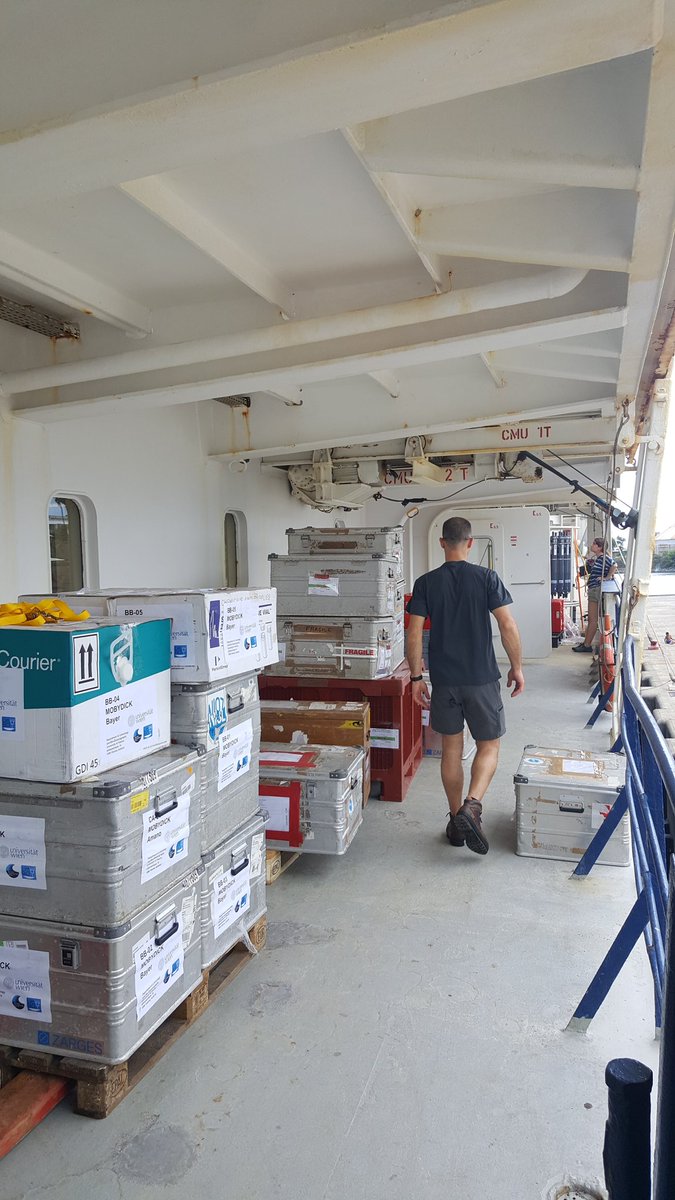mobydick_cruise's tweet photo. Arriving on board means finding all our boxes and equipment again. Now everything needs to be installed and fixed before we leave. Departure 2pm. #MobyDickCruise #emptythebox https://t.co/zm8V4Sl2Ur