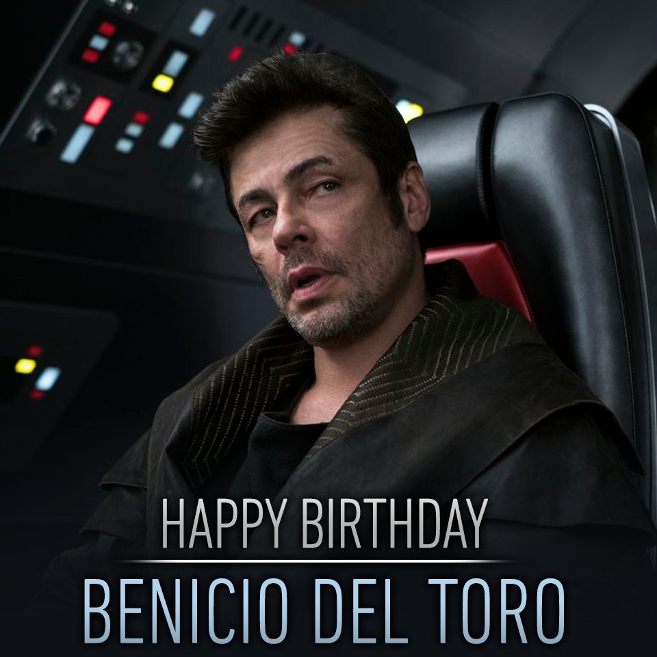Happy birthday to Benicio del Toro, the man who brought The Last Jedi\s DJ to life. 