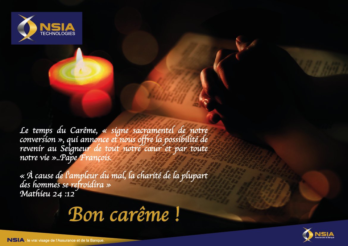 NSIATECH's tweet photo. Bon Début de Carême à toutes et à tous. https://t.co/VTKPZPRcMf