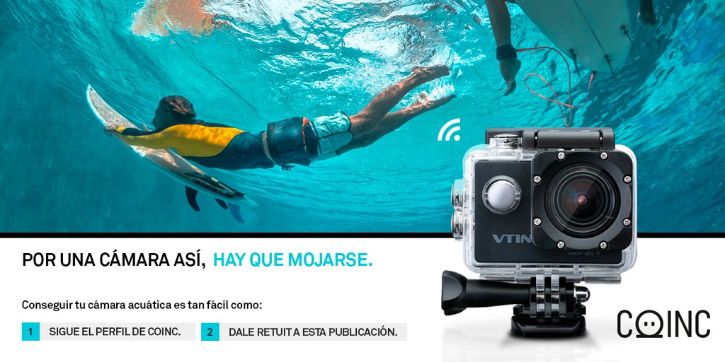 COINC_es's tweet photo. ¿Quieres una cámara acuática? 

Si eres seguidor de @COINC_es en Twitter puedes conseguir una de las cámaras que sorteamos. Solo tienes que seguirnos y hacer RT de esta publicación, ¡así de fácil!

https://t.co/oxkkBNdii1 https://t.co/6AaxxSiXQ5