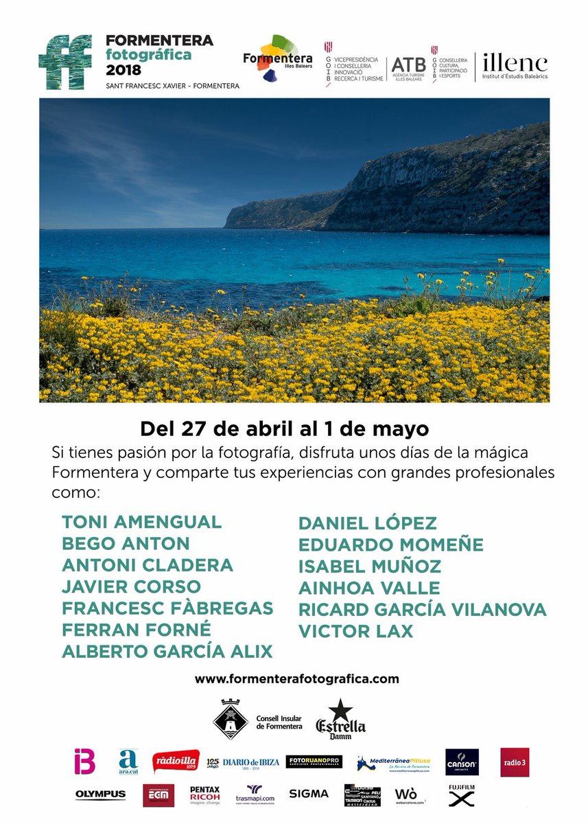 formenterafotog's tweet photo. Participa en el concurso fotográfico del @diariARA @ARAbalears y ven gratis a #FormenteraFotografica2018! Programa e Inscripciones en https://t.co/AT0kd43mLX, y las bases del concurso sobre la Mediterránea #ARAFF2018 en https://t.co/olRlOLEXsm @consellinsular @TurismeBalears https://t.co/ADSgbBVLWN