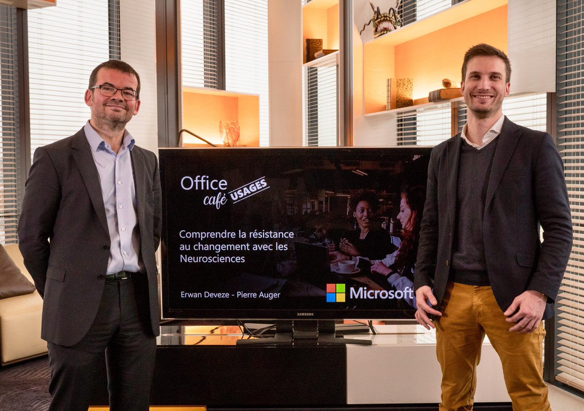 pierreau's tweet image. Conversation passionnante dans avec #ErwanDeveze sur les neurosciences, résistance au changement et quels leviers à notre disposition ! Cultivons notre #neuroplasticité :) #OfficeCafe Retrouvez l'intégrale ici: aka.ms/neuro