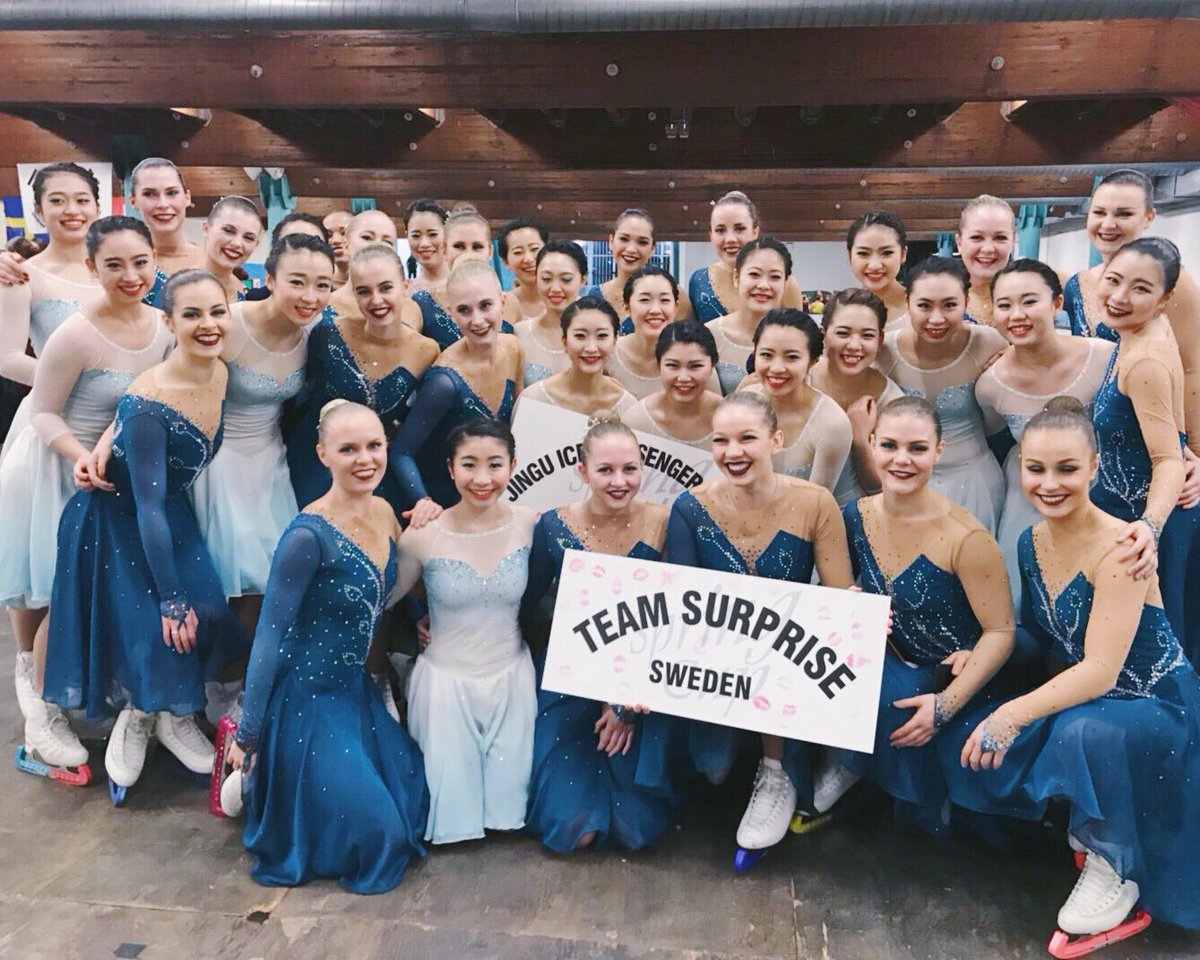 chisa527's tweet photo. 🇸🇪Team Surprise×🇯🇵Jingu Ice Messengers
ワールドで更に完成されたみんなの演技を見るのが今から楽しみ👋🏻
#SpringCup2018 
#SynchronizedSkating
#シンクロナイズドスケーティング https://t.co/aqPlZWgsvF