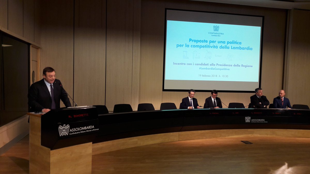 Il Presidente Bonometti apre l’incontro con i candidati alla Presidenza di <a href="/Lombardiaonline/">Bridge Stonetyre</a> presentando il documento ‘Proposte per una politica per la competitività della Lombardia’ #LombardiaCompetitiva