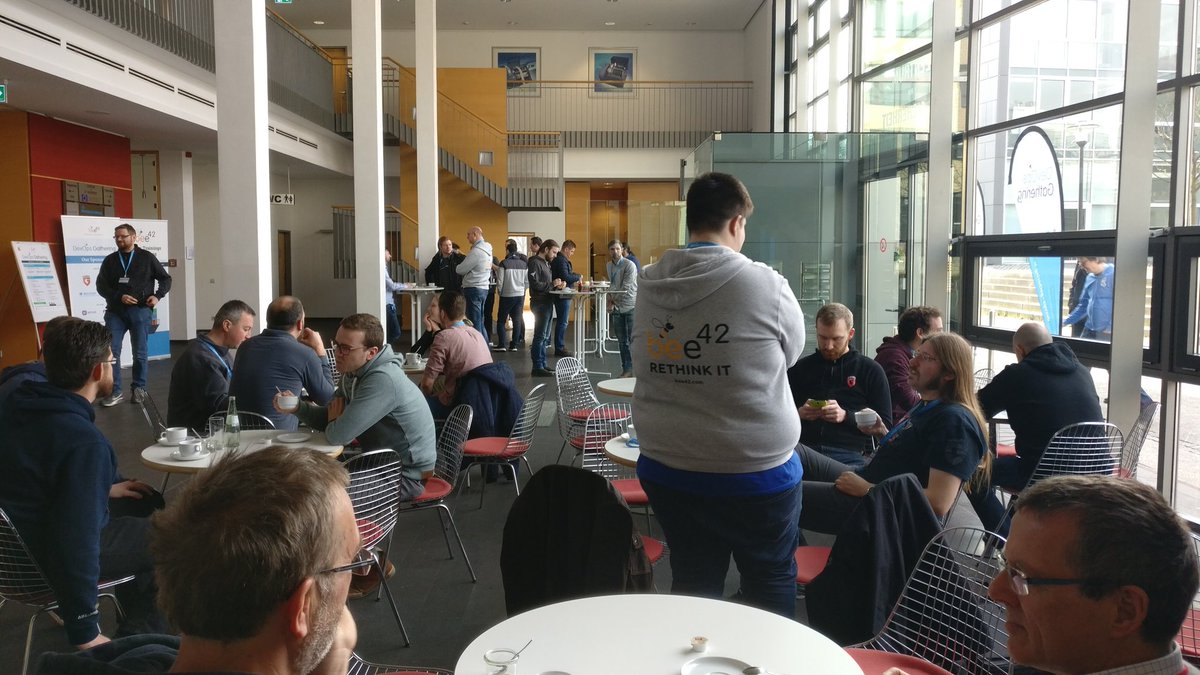 DevOpsGathering's tweet photo. Coffee and Bee! ☕🐝@bee42solutions #DOG18 #DevOpsGathering https://t.co/BpmmwCYzgS