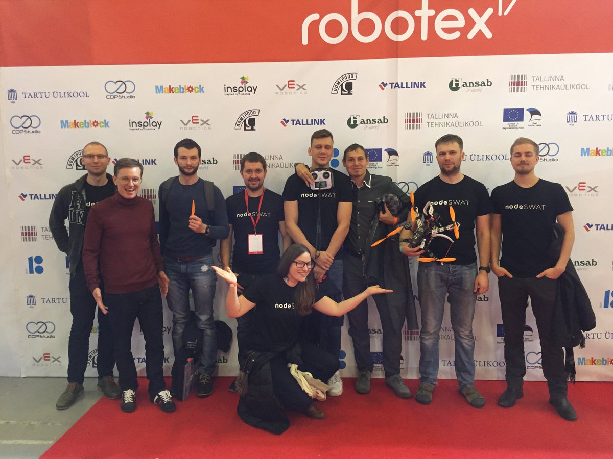 nodeSWAT team at Robotex 2017 Tallinn. Eagerly waiting for 2018 event!  #throwbackpic #robotex <a href="/RobotexInt/">Robotex</a>