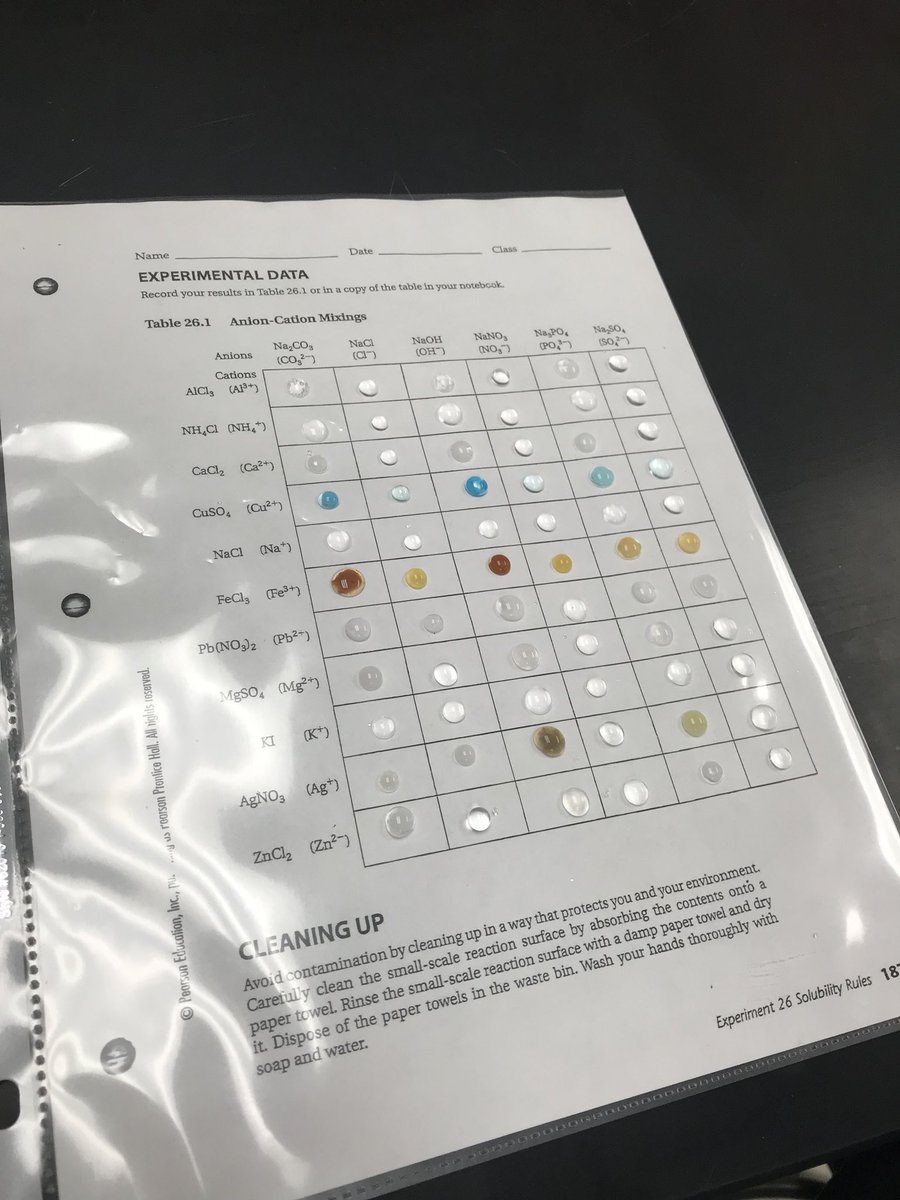 koss_morgan's tweet photo. We did a lab where we toke 2 different solutions and mixed them to see if they formed any precipitation. #LC3CHEMLIFE18 @marilynthemole https://t.co/WfMuN33pRx