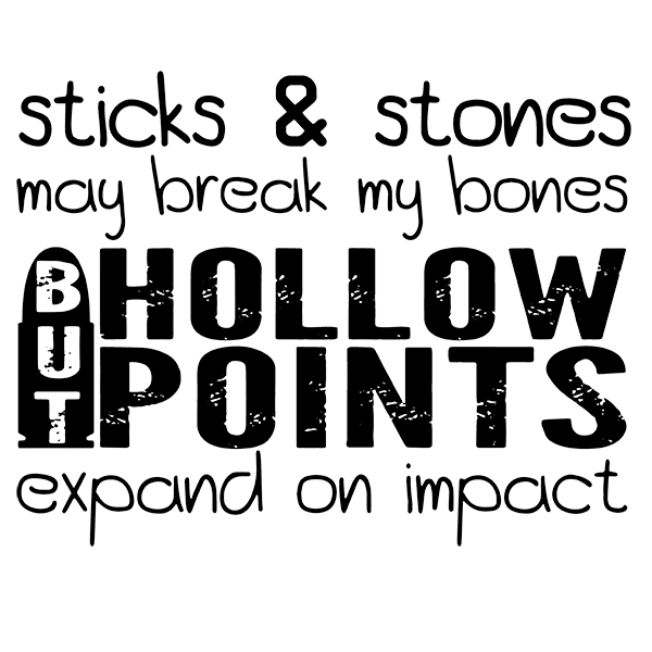 qCumberZA's tweet photo. Sticks and Stones - T-Shirt

#sticksnstones #gun #guns #bullet #hollowpoint #bulletproof #gunporn  #MotivationalMonday #MindfulMonday #MondayOutfit #dtg #dtgprinting #capetown #funny #fresh https://t.co/9RMfMPMjPk https://t.co/RWYsKWuCim