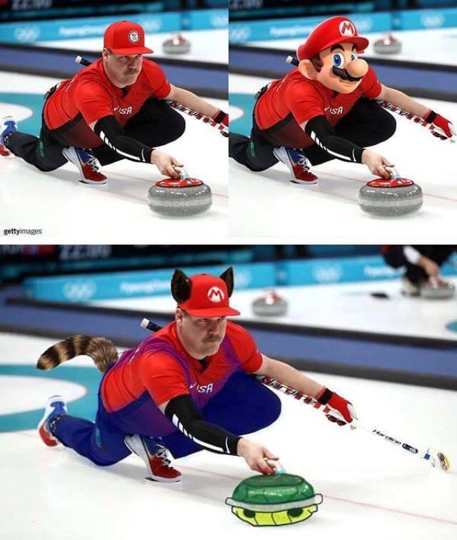 FbeeWorld01's tweet photo. オリンピックにマリオいた🐢www

#冬季五輪
#カーリング
#マリオ意識高め
#おもしろ画像 https://t.co/t0mJrkRCF6
