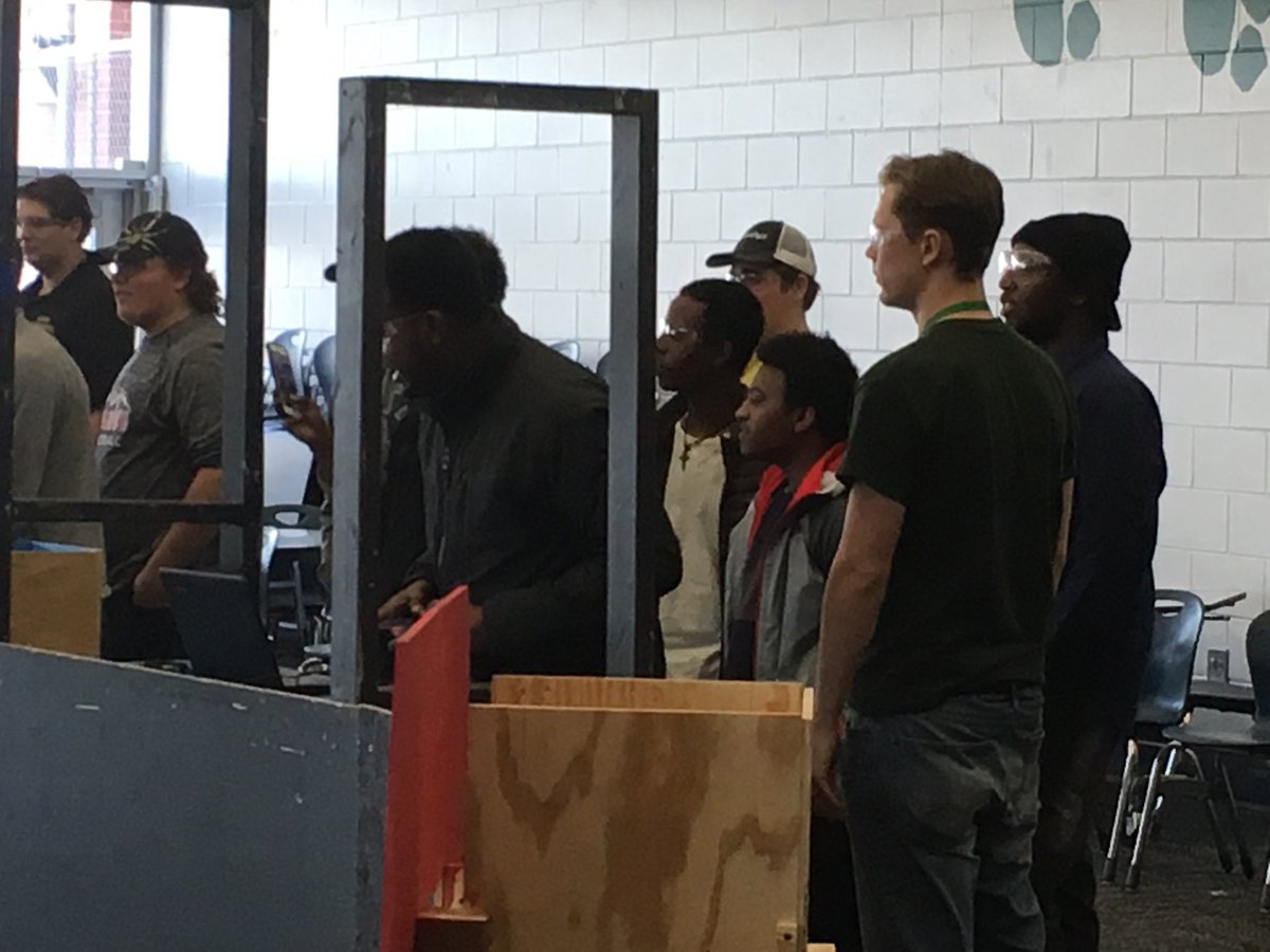AFearing_MPS's tweet photo. "The robot moved; it knocked down some blocks; we got a lifting motor to move; and students practiced their English for 6 hours with other high school students, engineers, and teachers!" #FirstRoboticsTeam #ProudMoment #Opportunities @MPS_News @MPSGloEd https://t.co/px0zr5mf8k