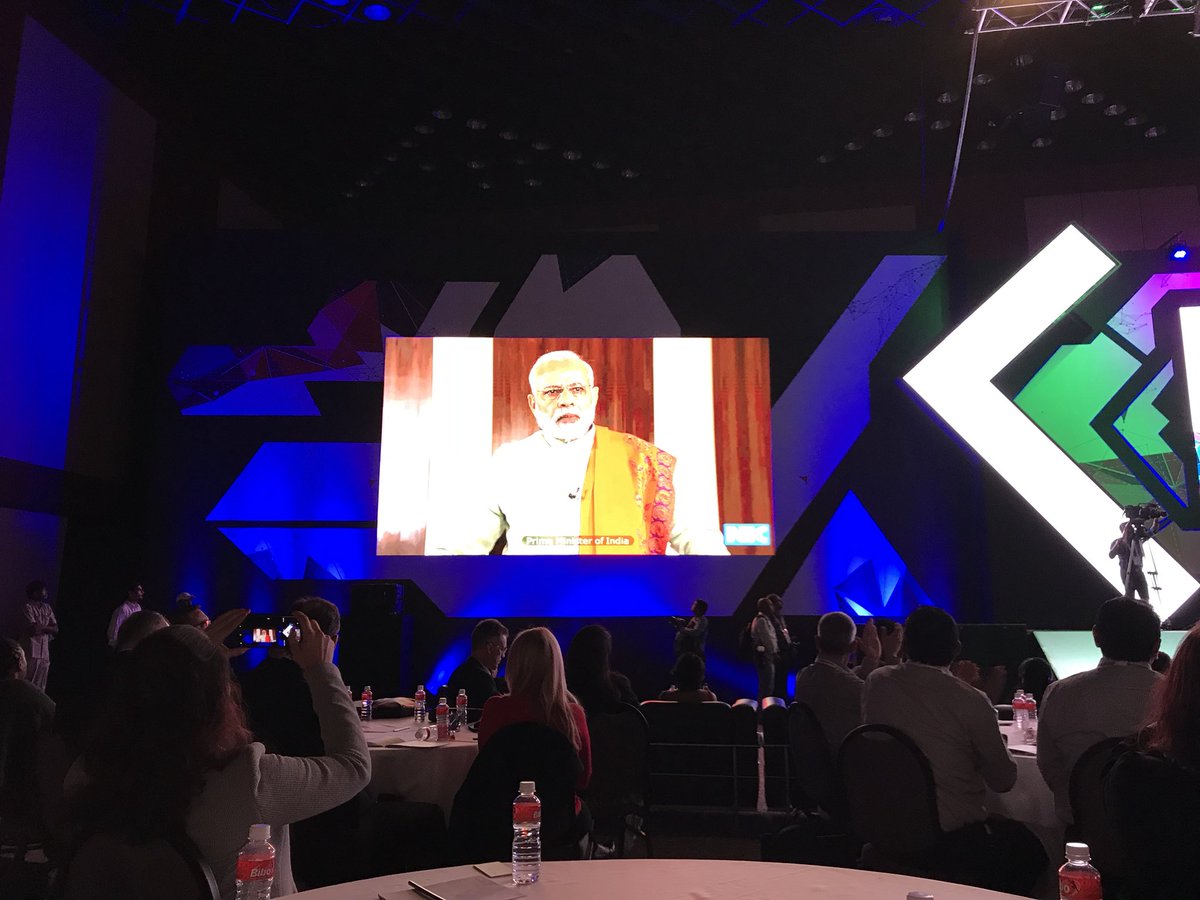 India’s PM <a href="/narendramodi/">Narendra Modi</a>  inaugurated NASSCOM’s future skills initiative at Hyderabad enabling focused learning on #Blockchain, #AI, #ML, #IOT