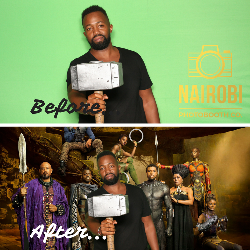 NrbPhotoBoothCo's tweet photo. Last week was ALL about the Black Panther and #wakandaforever !!!! NIC Bank &amp; Garden City made use of our flashy, interactive digital background services, otherwise known as the 'mean green screen machine'!!!!!! Book the Nairobi Photobooth Company for your Corporate needs today! https://t.co/E6idiXQsLA