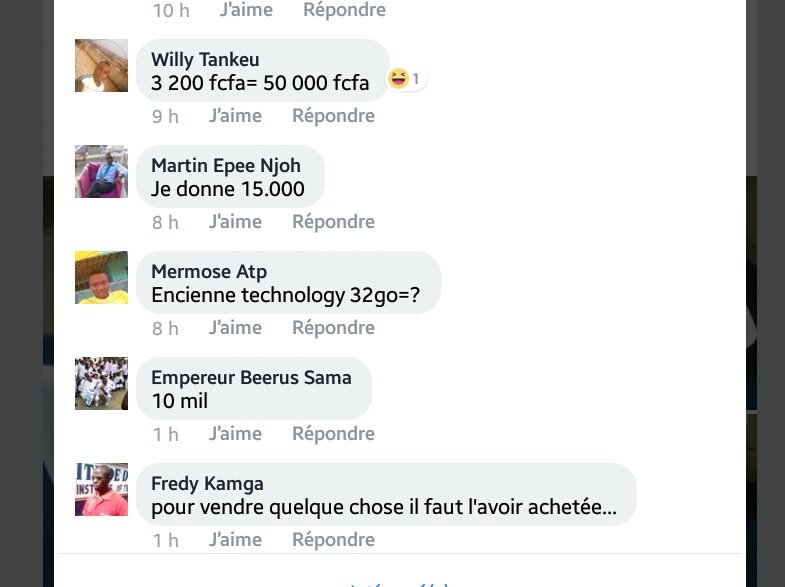 Achille_Assako's tweet photo. Et pendant ce temps, des bénéficiaires d'ordinateurs PBHev les revendent/bradent déjà sur internet. À 50 000 frs, voire moins. Sans stress. https://t.co/O0zC9H7WAl
