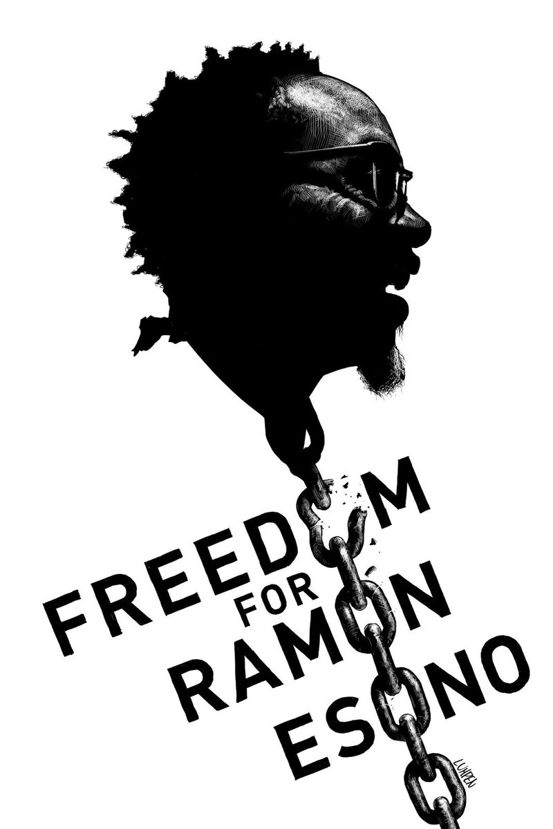SOLIDARIDAD CON RAMÓN ESONO
Dibujante ecuatoguineao que lleva 138 días en la cárcel por criticar al dictador Teodoro Obiang en Guinea Ecuatorial
¡A día de hoy sigue detenido, lo que consideramos inaceptable!

#FREENSERAMON #ESONOLIBRE #LIBERTADPARARAMON
freenseramon.com