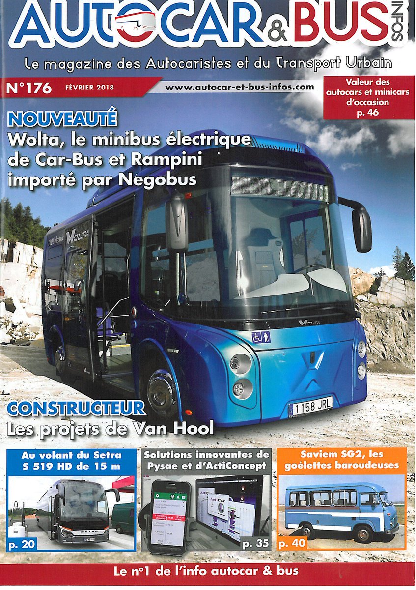 Carbusnet's tweet photo. En portada nuestro vehículo eléctrico WOLTA, la mejor apuesta para el medio ambiente, primeras unidades en Francia de la mano de nuestro distribuidor NEGOBUS #wolta #carbus #medioambiente #electrico #vehiculoelectrico https://t.co/vDZg6aGLut