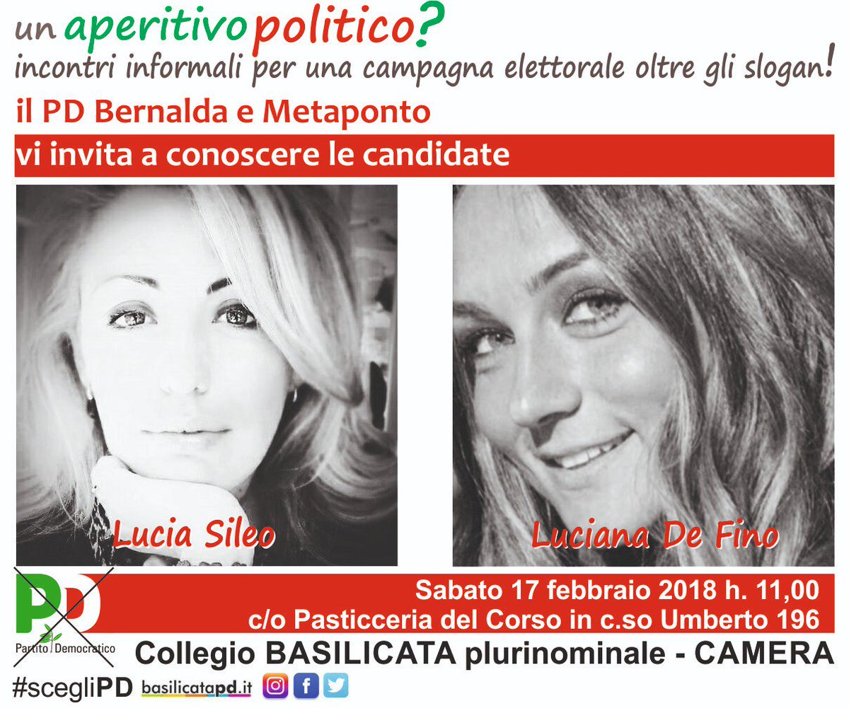 PDBernalda's tweet photo. In questa #campagnaelettorale abbiamo scelto di coinvolgere utilizzando qualsiasi strumento. Grazie a @SileoLucia e Luciana De Fino per essere state con noi all'#aperitivo #politico tutto in rosa con le nostre @CarlottaGrieco e Franca Di Giorgio. https://t.co/NfXJFjfLfv