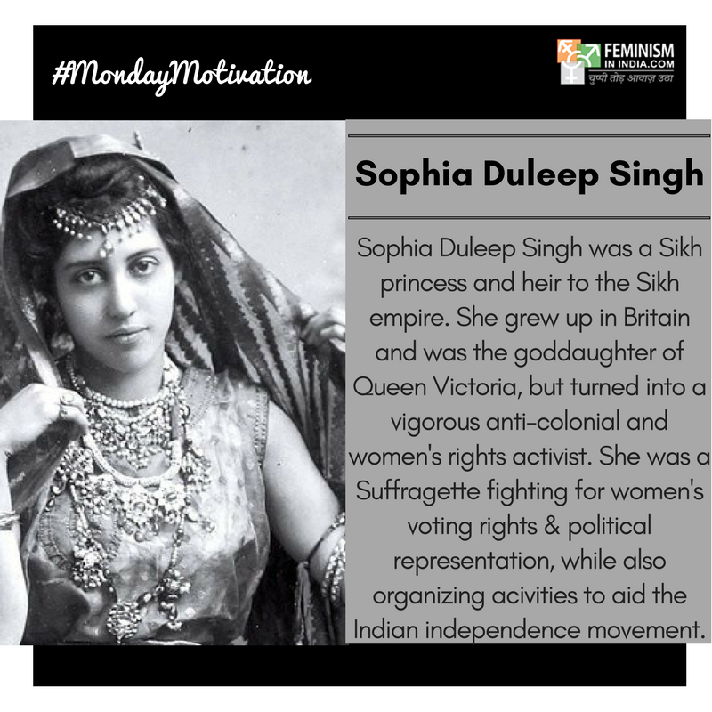 #SophiaDuleepSingh, a ward of the British Empire, spent her life protesting against its colonial practices. King George V famously said of her: “Have we no hold on her?” #MondayMotivation #IndianWomenInHistory

Read more about this rebel's life: feminisminindia.com/2018/02/12/suf…