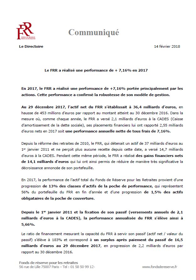 Le FRR a le plaisir de publier les performances de son portefeuille au 31 décembre 2017: fondsdereserve.fr/documents/comm…
