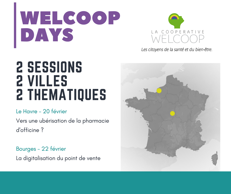 Cette semaine, deux Welcoop Days à l'horizon ! Demain au Havre et jeudi à Bourges. La Coopérative Welcoop tient toujours à réfléchir avec vous sur l'évolution du métier du pharmacien d'officine.  #welcoopdays #pharmacien #officine bit.ly/2En26qI