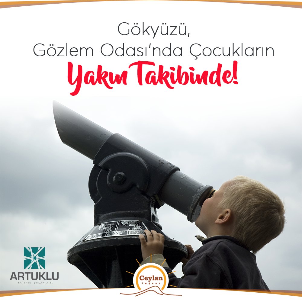 ceylaninsaatoff's tweet photo. Zer Kartal’ın sunmuş olduğu olanaklar arasında, çocuklarınızın gökyüzünü doyasıya incelemesine imkan tanıyacak Gözlem Odası da bulunuyor! 
https://t.co/lwS9Jr2JVT 
444 32 74 https://t.co/JAEelWAyj4