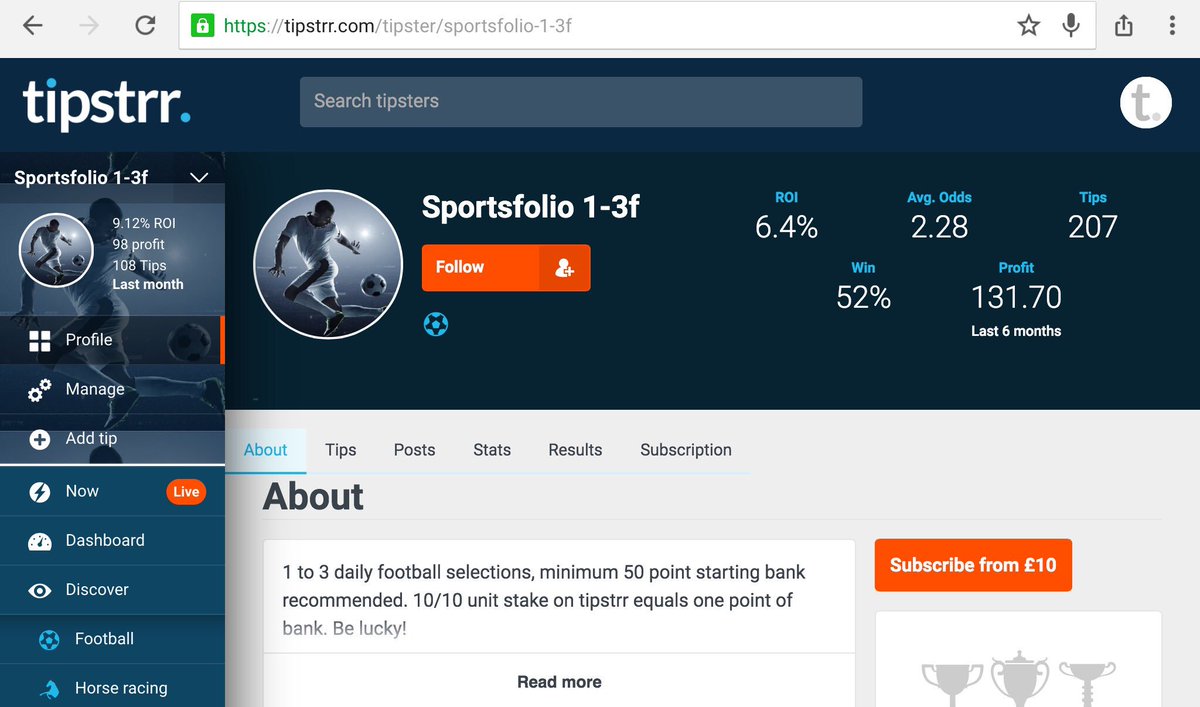 SportsFoliosSF's tweet photo. #Sportsfolio 1-3 #football tips #daily with #solid #returns and #profit...currently @ +131.70 points and looking to increase! #WeWin 💪🏻 https://t.co/AzqVx9esOe