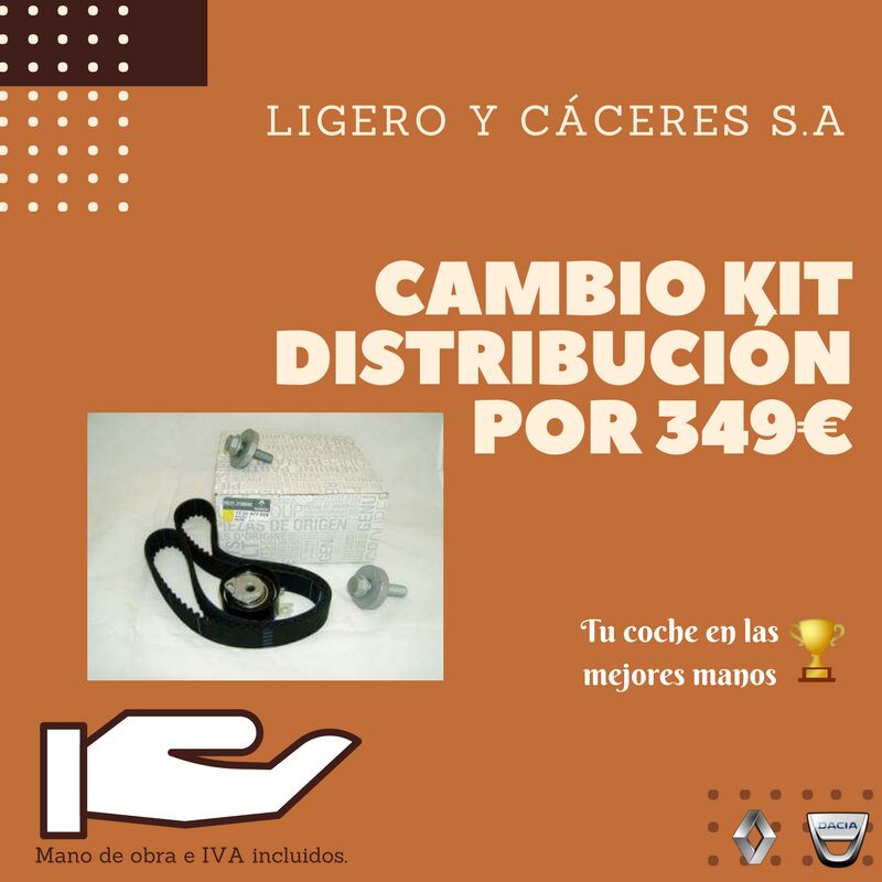 LigeroyCaceres's tweet photo. Cambia el kit de distribucion de tu #renault #dacia por tan solo 349 €, no lo dejes  #oferta para febrero y marzo. https://t.co/SPPk1vhXOf