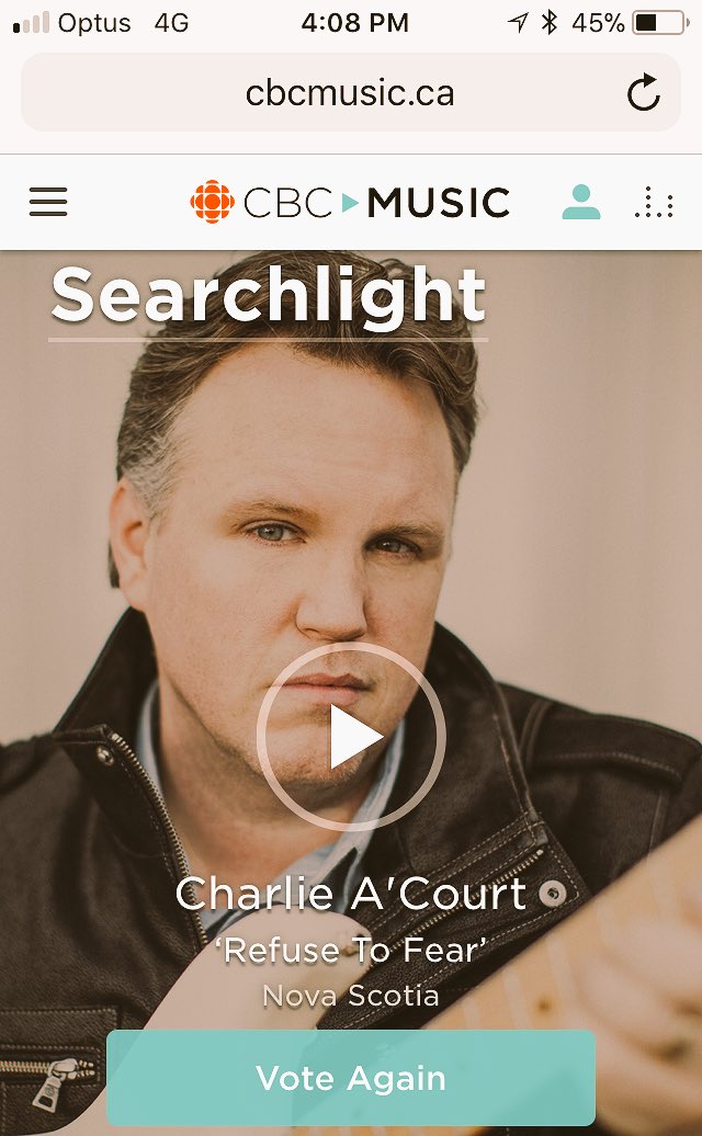 charlieacourt's tweet image. You have the power to help advance #RefuseToFear to the next level. Please vote now. cbcmusic.ca/searchlight/44…