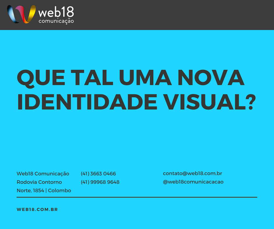 Web18S's tweet photo. Aquela logo de 10 anos está precisando de uma repaginada?
Está começando um novo negócio e precisa de uma identidade bacana?
Converse com a Web18. Criamos sua nova identidade visual e toda a papelaria derivada com toda a qualidade e a eficiência que você merece. https://t.co/bFpkpugdsJ