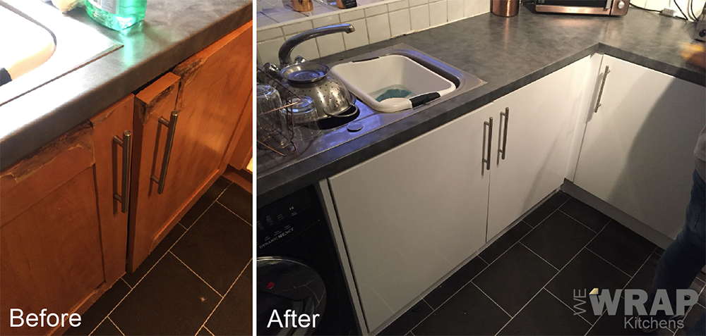 wewrapkitchens's tweet photo. Small kitchen sink cabinet totally transformed by our team at We Wrap Kitchens. No job too small or large. Call Andy for a fast quote on 07907 967846 or visit https://t.co/z6KcCcsCYf #KitchenWrapping #KitchenWraps #Kitchen https://t.co/g3zwYJfLES