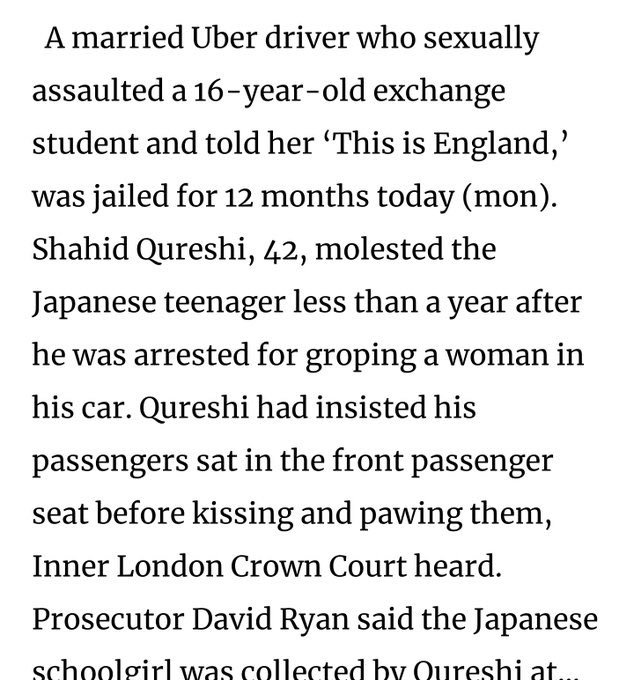 ProPlusTaxi's tweet photo. Run that past me again; the Uber driver attacks a schoolgirl, less than a year after being arrested for groping another woman?
And he was still driving for Uber?
Is he one of #HelenChapman's 13k unchecked drivers, she personally vouched for?
#UberRape is real
#TfLrape is real https://t.co/j6Z4cwoiow