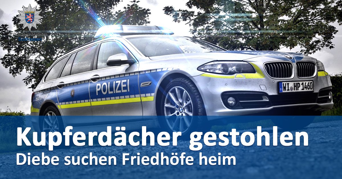 Polizei_SuedHE's tweet photo. Metalldiebe schlagen erneut zu / Mehrere Kupferdächer gestohlen

Friedhöfe in #Trebur und #Geinsheim heimgesucht / Gesamtschaden liegt bei über 20.000 Euro

➡️ https://t.co/45YzLGduPC https://t.co/rbCr723XgD