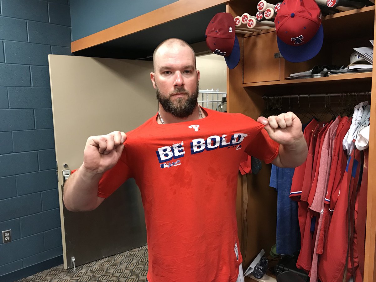 JClarkNBCS's tweet photo. Phillies had amazing Be Bold team party last night
Gabe Kapler gave riveting speech
He played some of Phillyโs best sports moments over last 10 yrs, Eagles SuperBowl/parade
Played messages from Carson Wentz, Doug Pederson, Claude Giroux, Ben Simmons
Be Bold shirts everywhere https://t.co/UCCMs1BHqo