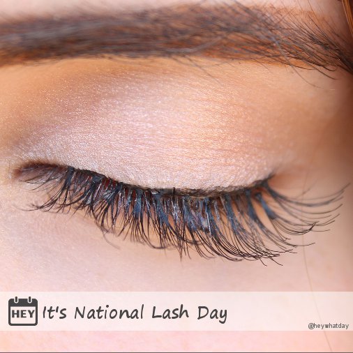HeyWhatDay's tweet photo. It's National Lash Day!
#NationalLashDay #LashDay #LashesDay https://t.co/Q65BaeyJw2