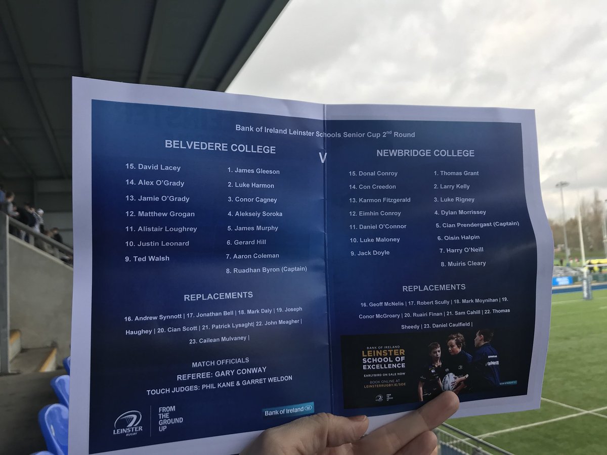 Team sheets for this afternoon’s game. #Belvo #LSSC #BOIrugby
