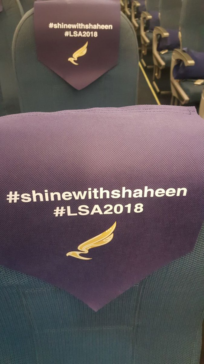 ShaheenAirline's tweet photo. We welcome all aboard the special flight to Lux Style Awards 2018, let's #ShineWithShaheen and create some stories up in the air. #ShaheenAirInternational @LSAChecklist #RoadToLSA #LSA2018 https://t.co/K3Bn8fYa82