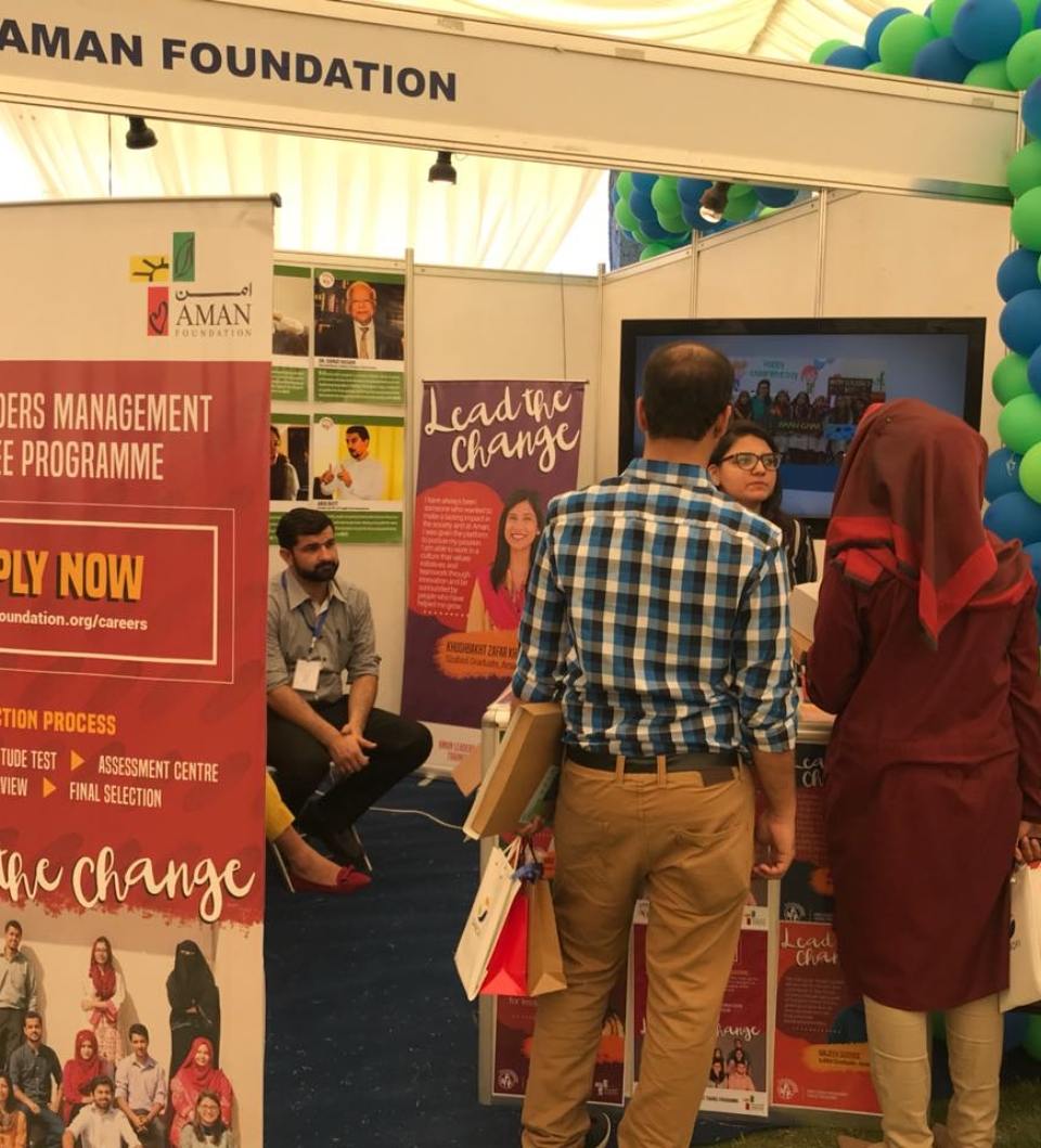 siehspk's tweet photo. Come over to the Aman Foundation stall at @ibakarachi Career Fair and get to know all about our #AmanLeaders management trainee programme.

#HappeningNow #LeadTheChange #RecruitmentDrive #CareerFair https://t.co/5oJrgy2o4y