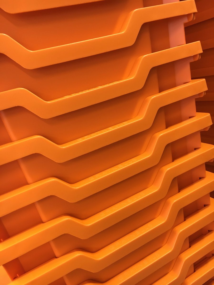 Gratnells's tweet photo. Nothing brightens up a grey day like a #Gratnells tray! Which colour combo would you pick for your #classoom? 📘🍀🍊🌞
#ClassroomStorage #StorageSolutions https://t.co/n27XZLz4iZ