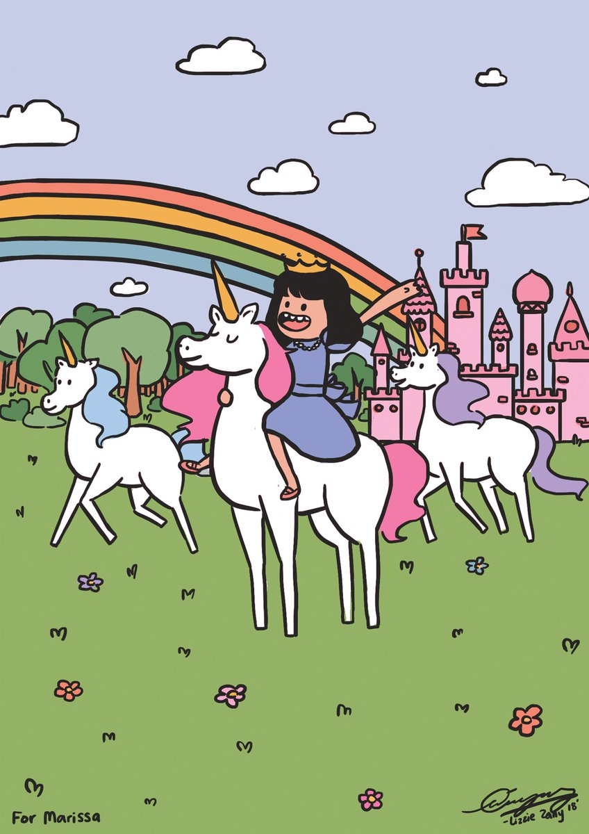 i was commissioned a unicorn party themed invitation
this was the art
shes 7
i hope she had a good birthday