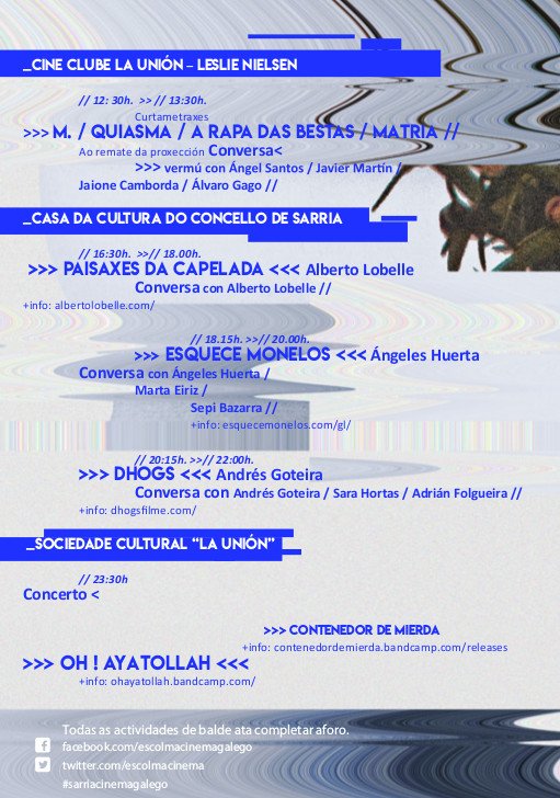 escolmacinema's tweet photo. 📣📣 Velaquí tedes o programa completo da 3ª Escolma de Cinema Galego de Sarria, axudádesnos a espallalo? 📣📣 https://t.co/4r3AOxM7tE