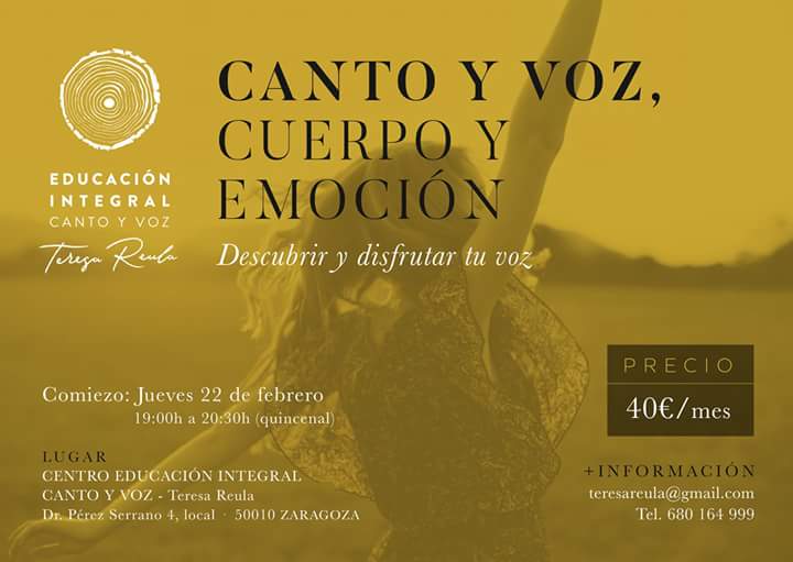 TeresaReula's tweet photo. Vamos que aún quedan plazas!! 😊
Para todo el mundo, no hace falta tener conocimientos de técnica vocal.

Empezamos este jueves 22 de febrero...🍀... explorar, desarrollar, potenciar, disfrutar... de nuestra voz...
#voz #cantar #emoción #vozenmovimiento #creatividad https://t.co/FwmMF7zZhM