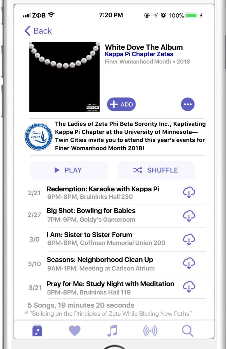 Join the Kappa Pi chapter Zetas for a month full of events! First event kicks off this Wednesday! 
#WhiteDoveTheAlbum #BlackPanther
