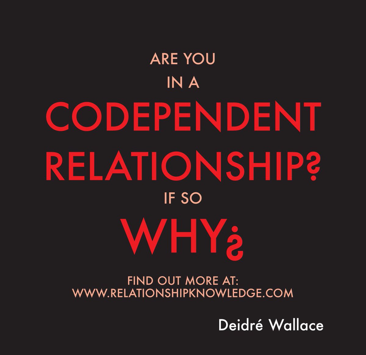 relationshipsdw's tweet image. Blog 49: In A #Codependant Relationship? If So Why?
Find out more at: relationshipknowledge.com
#relationships #marriage, #codependency #love