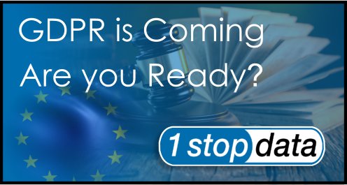 1StopDataLtd's tweet photo. GDPR ARE YOU READY? 1 Stop Data has the services to ensure you are GDPR ready. If you are looking for us to build a database for you or cleanse & opt-in your customer file, we will ensure you get the best results. Get in touch https://t.co/npAAsfZQfB #1stopdata #GDPR #compliance https://t.co/q3sfwxJ33t