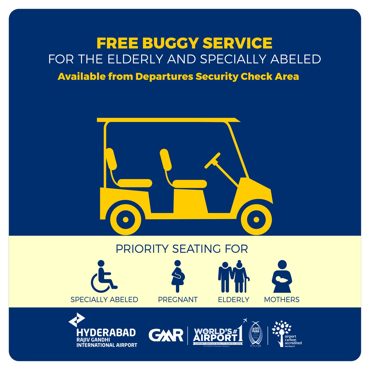 RGIAHyd's tweet photo. Striving to serve our passengers better.
#RGIA #RGIAhyd #BuggyService #PassengerIsPrime https://t.co/8lKmoBxgUG