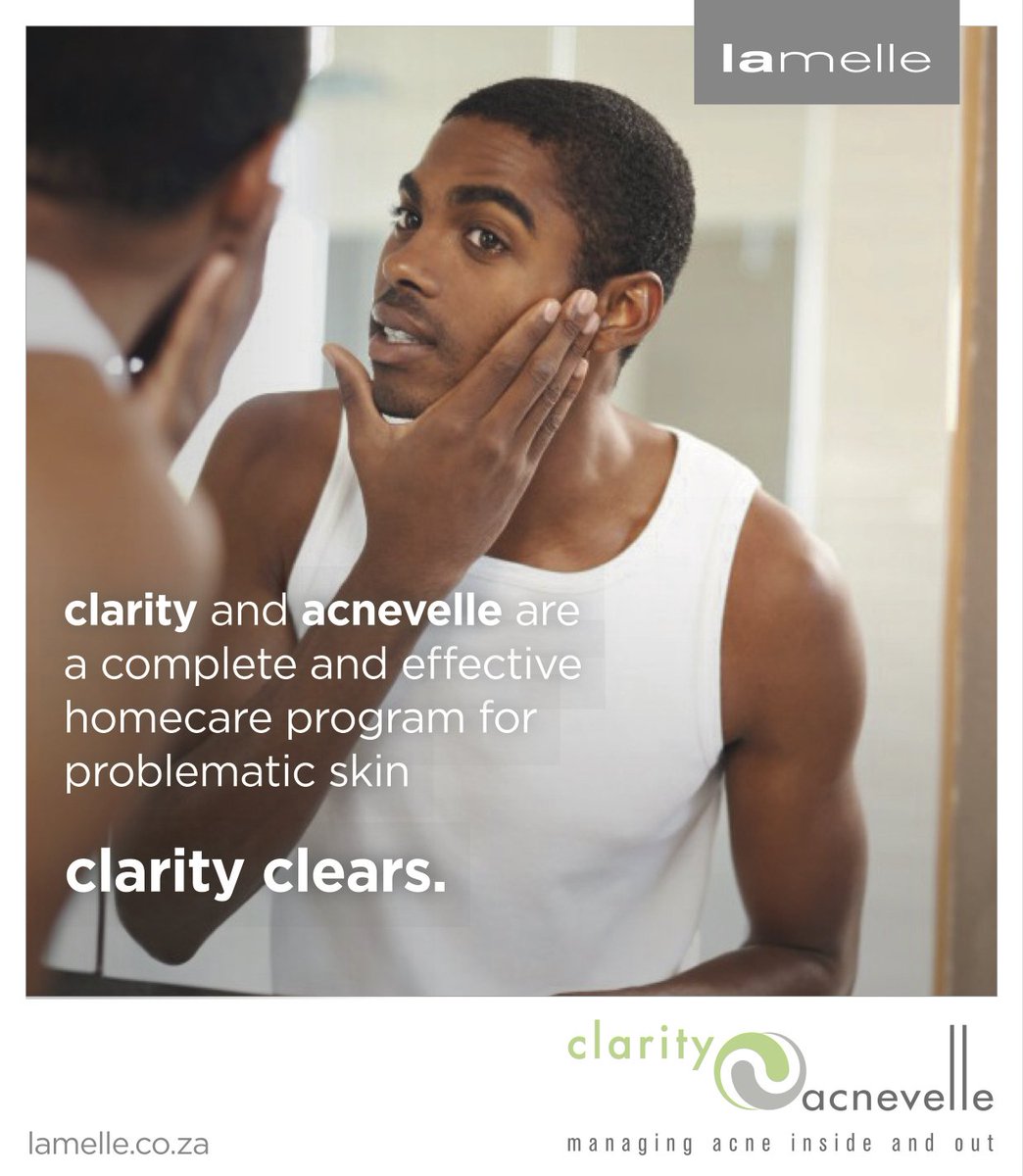 Clarity is a complete home care solution for problematic skin. Ask your skincare professional about Clarity now. #ClarityClears