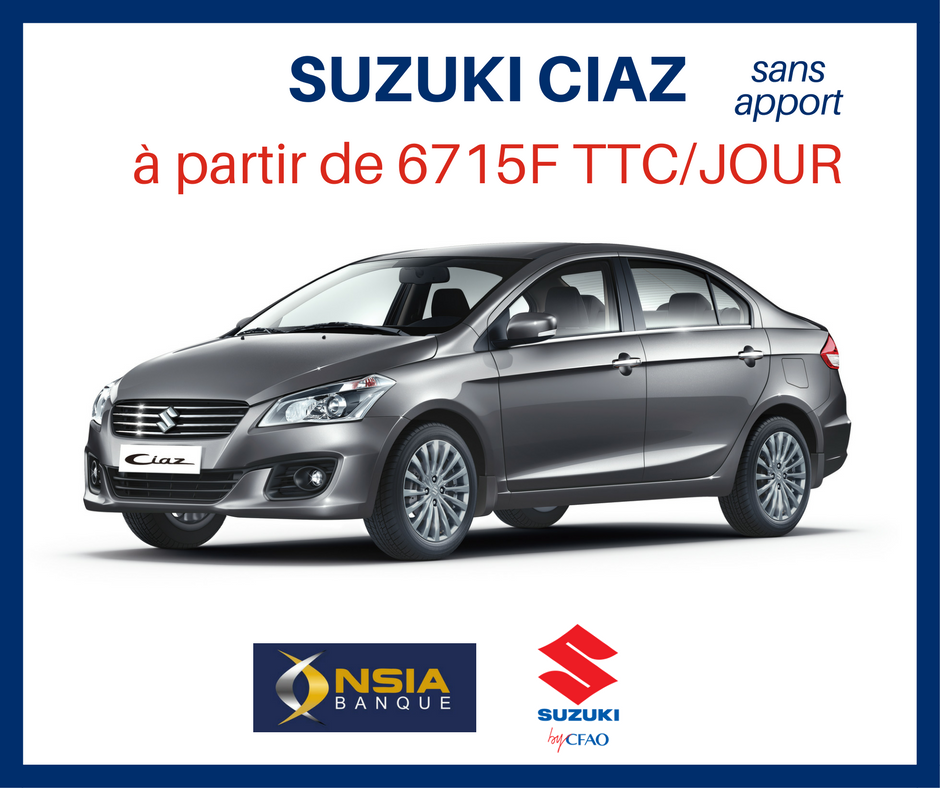 ➡️ Demandez votre financement sans apport ici : bit.ly/2GvhjU6 
📍 Puis demandez votre proforma chez Suzuki By CFAO
📣 A faire avant le 28 février.
* Valable sur tous les modèles <a href="/SuzukiCIV/">Suzuki By CFAO CI</a>
#civ #abidjan #civ225 #team225 #suzukibycfao #ci225 #kpakpato