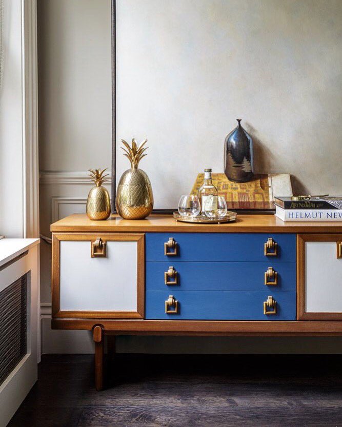 A splash of blue goes a long way in our recent Kensington project. #colour #interiordesign #stilllife