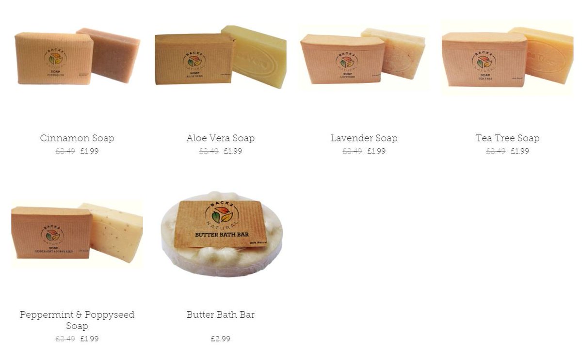 Back2NaturalUK's tweet image. Today's online offer: Our 100% natural, handmade in the UK soaps are reduced to only £1.99! Avaliable in Aloe-Vera, Cinnamon, Lavender, Tea-Tree and Peppermint &amp;amp; Poppyseed. back2natural.co.uk.
